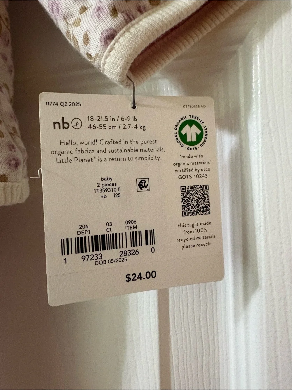 nb Floral Quilted Baby Hoodie & Pant Set in purple and green floral